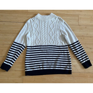Talbots large petite sweater black and white